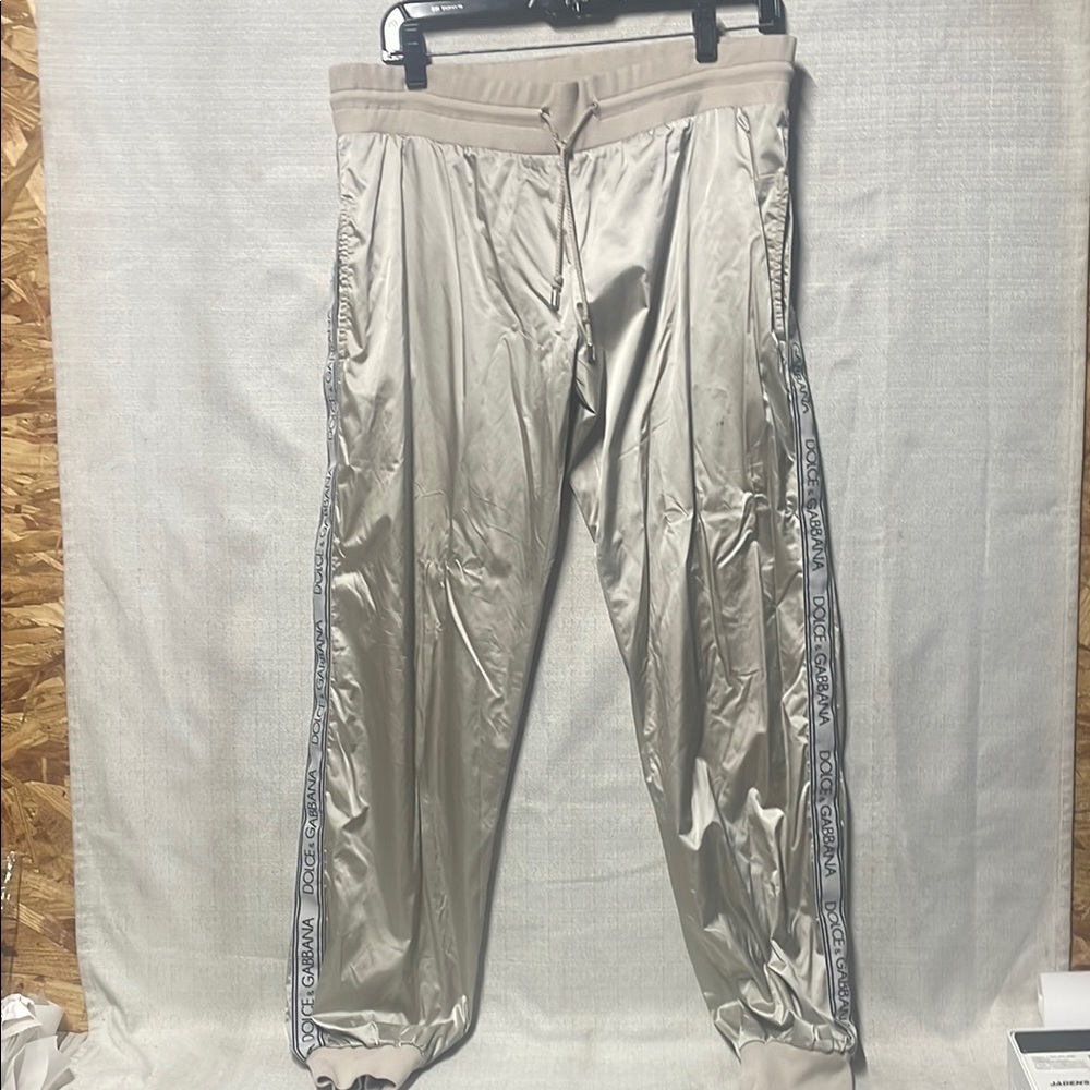 Dolce & Gabbana Beige Track Pants with Logo Trim